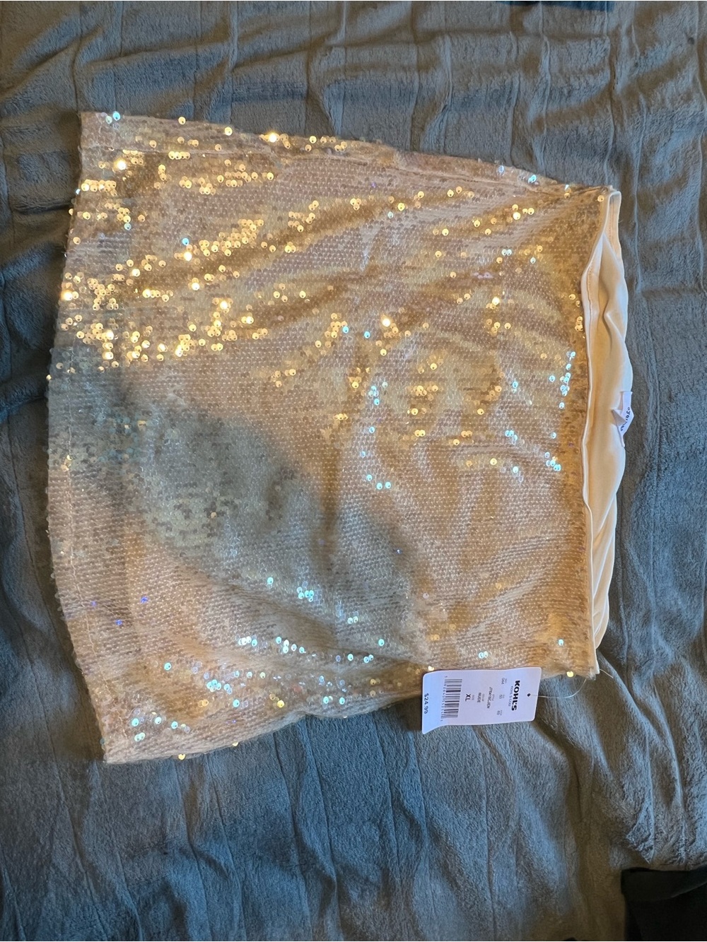 Sequin Mini Skirt in Champagne